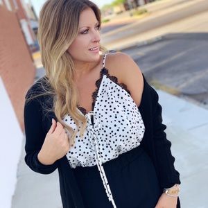 POLKA DOT AND LACE CAMI